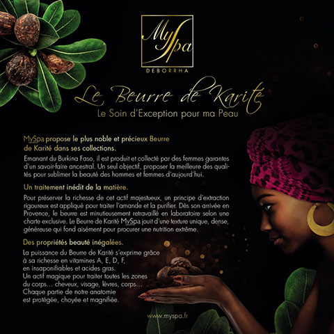 Myspa propose le plus noble et précieux beurre de Karité le soin d'exception pour la peau, un actif magique pour traiter les zones du corps